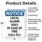 Signmission Local Alarm Only In Case Of Fire OSHA Notice Sign, Aluminum, 7in W x 10in L, 2PK OS-2PACK-NS-A-710-V-14026 - alternate 3